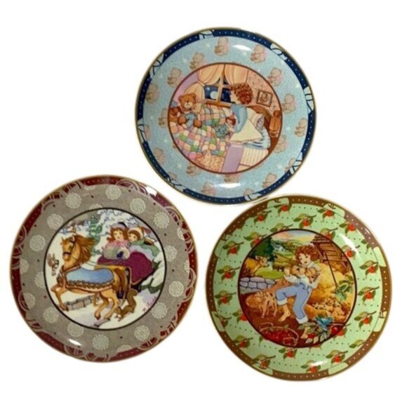 Vintage Heinrich Set of 3 Villeroy &‎ Boch Once Upon A Rhyme Plates Collectable - Picture 1 of 10